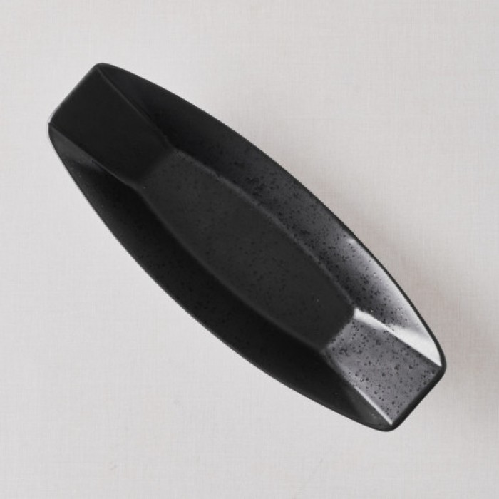 Platou ceramic tip barca CULINARO STREET FOOD, 30,6x11,6xh5,5cm, BLACK