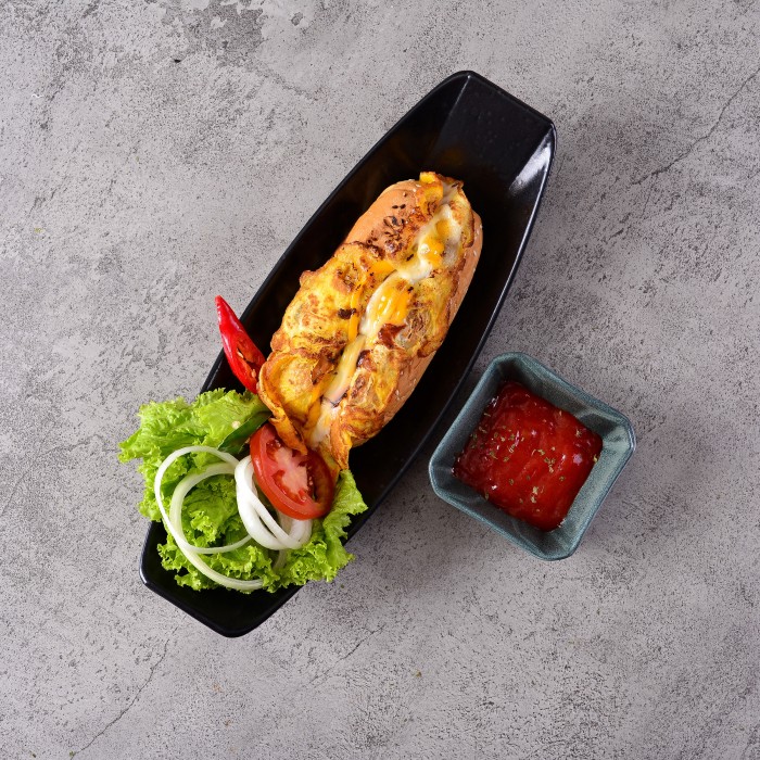 Platou ceramic tip barca CULINARO STREET FOOD, 30,6x11,6xh5,5cm, BLACK