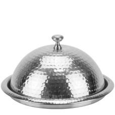 Platou cu capac tip dom CULINARO, D40cm, inox texturat