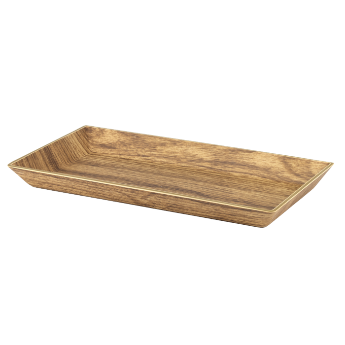 Platou din polistiren antibacterian WILLOW BUFFET, 27x14xh2,5cm, aspect lemn