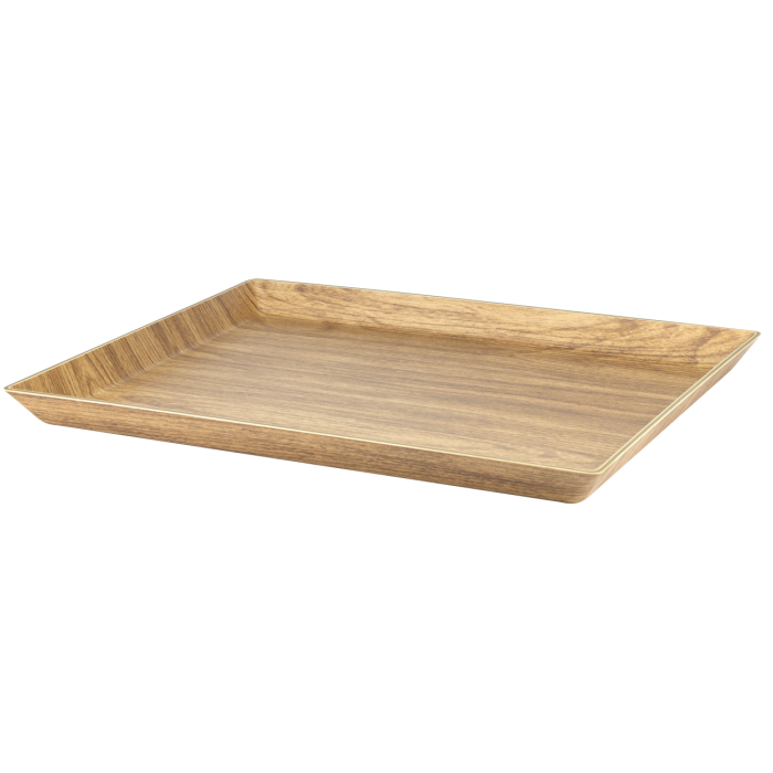 Platou din polistiren antibacterian WILLOW BUFFET, 30,5x24xh2,5cm, aspect lemn