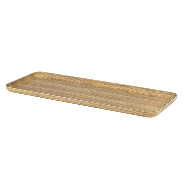 Platou din polistiren antibacterian WILLOW BUFFET, 36,5x13,3xh1,5cm, aspect lemn