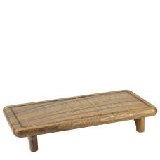 Platou display prezentare dreptunghiular cu picioare CULINARO, din lemn acacia, 41x20xh6,7cm