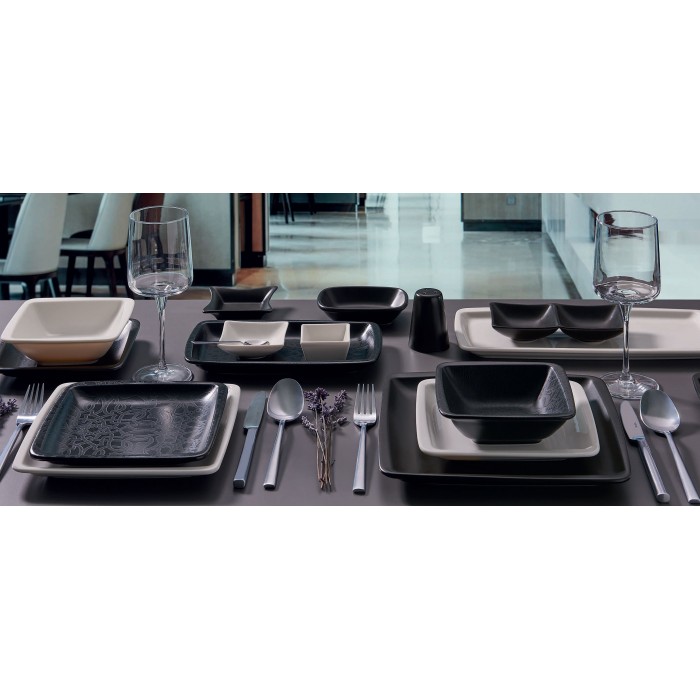 Platou dreptunghiular 34x18cm GURAL BLACK MATT, din portelan