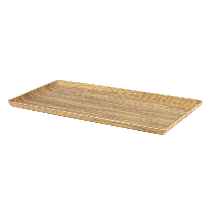 Platou GN 1/1 32,5x53xh1,5cm din polistiren antibacterian WILLOW BUFFET, aspect lemn