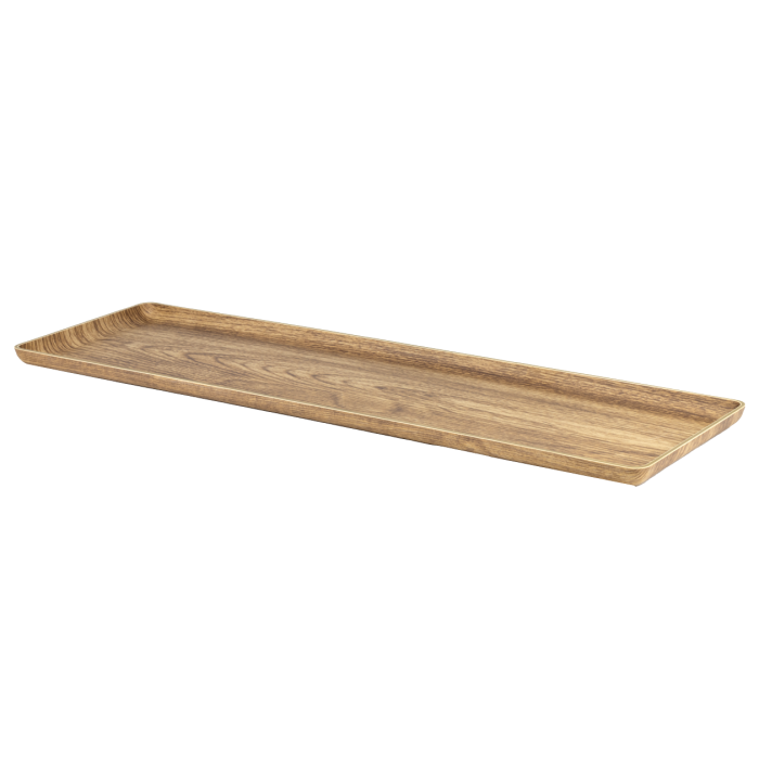 Platou GN 2/4 16x53xh1,5cm din polistiren antibacterian WILLOW BUFFET, aspect lemn