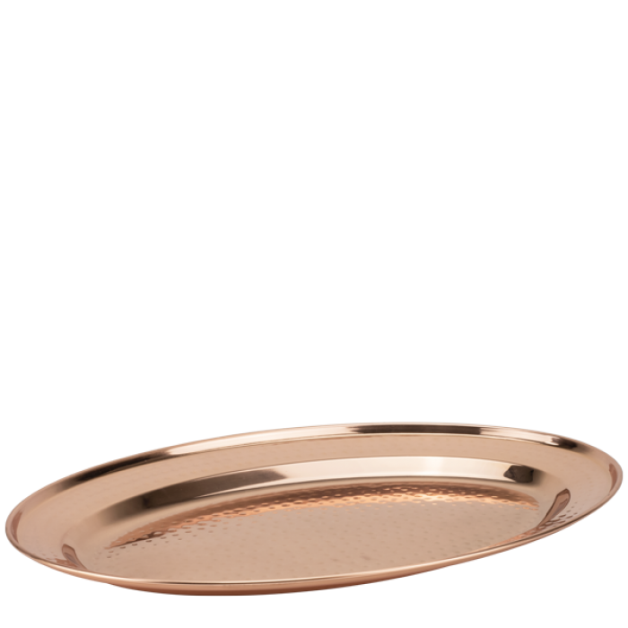 Platou oval inox texturat cu invelis cupru CULINARO, 45cm