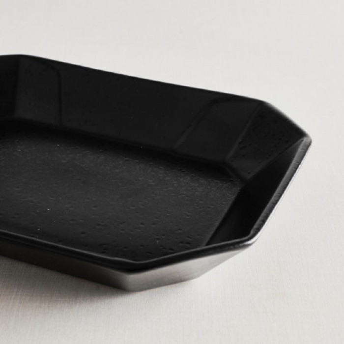 Platou servire din ceramica CULINARO STREET FOOD, 22,3x17,3xh3,6cm, BLACK