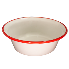 RAKI RETRO Bol otel emailat 16cm alb/rosu