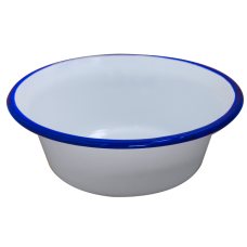 RAKI RETRO Bol otel emailat 20cm alb/albastru