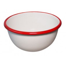 RAKI RETRO Bol otel emailat 22cm alb/rosu