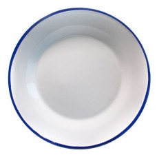 RAKI RETRO Farfurie otel emailat 8,5cm alb/albastru