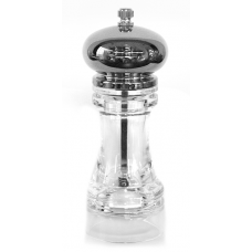 Rasnita acrilica sare/piper cu capac argintiu, RAKI, 15cm