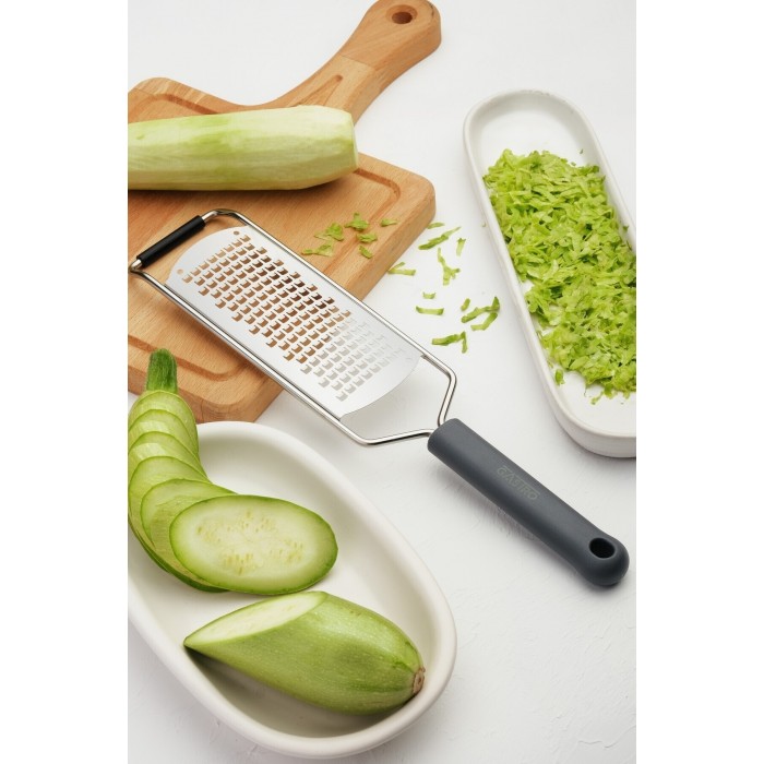Razatoare lata cu dinti medii pentru legume/fructe/branzeturi PIRGE GASTRO profesionala, inox, maner gri