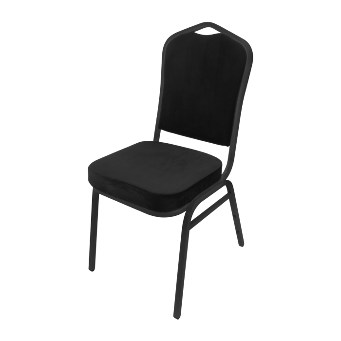 Scaun evenimente/catering negru RAKI, tapitat, cadru metalic, 44x49xh93cm