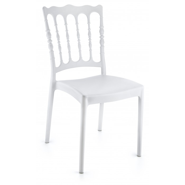 Scaun evenimente RAKI NAPOLEON, plastic, alb, 44x42xh92cm