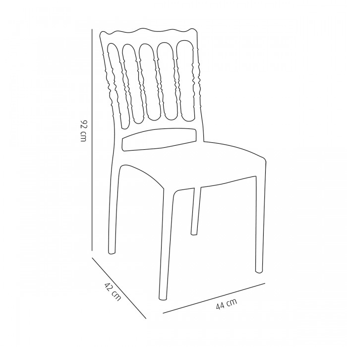 Scaun evenimente RAKI NAPOLEON, plastic, alb, 44x42xh92cm