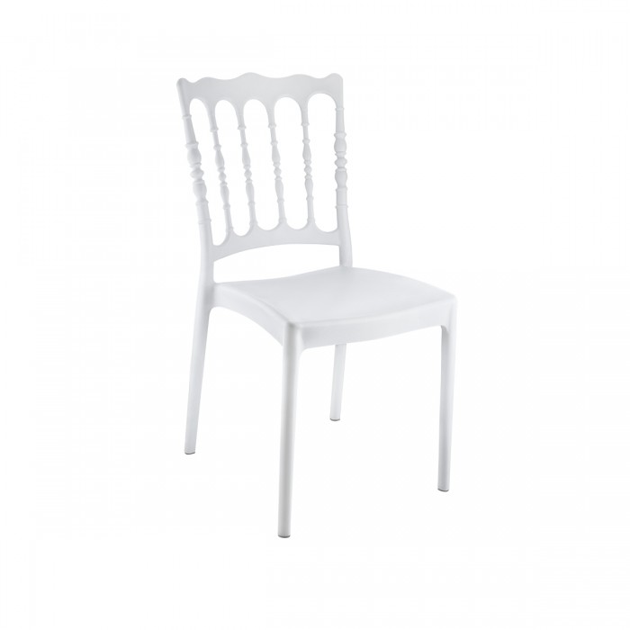 Scaun evenimente RAKI NAPOLEON, plastic, alb, 44x42xh92cm