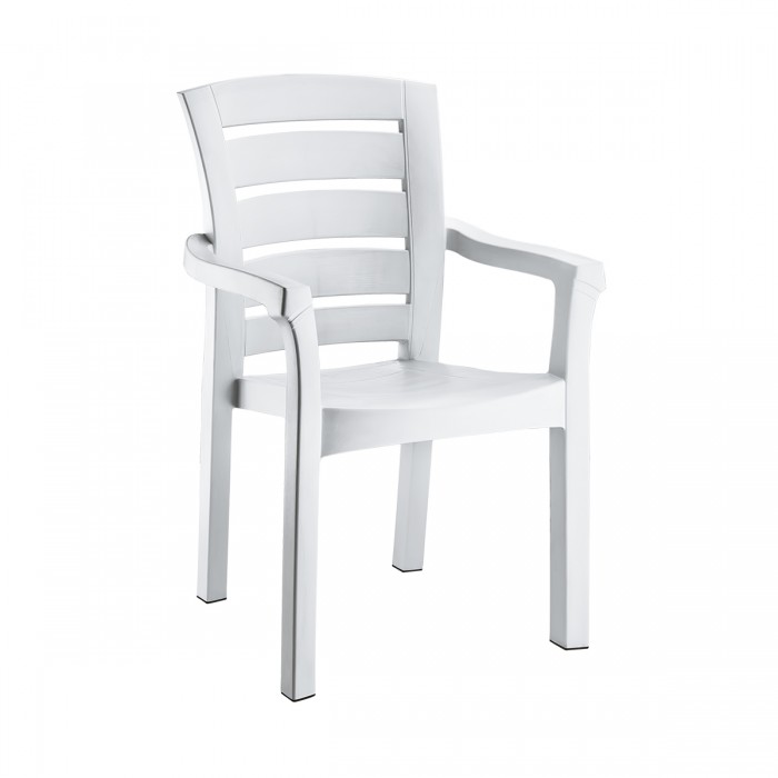 Scaun gradina cu brate RAKI DIDIM, plastic, alb, 56x51xh90cm