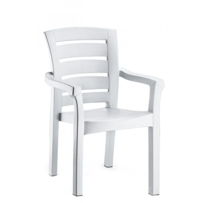 Scaun gradina cu brate RAKI DIDIM, plastic, alb, 56x51xh90cm