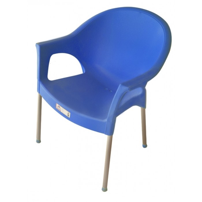 Scaun gradina/terasa cu brate RAKI BERGAMA, albastru, 58x50xh82cm, picioare aluminiu si sezut polipropilena