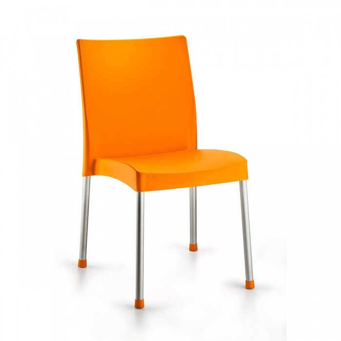 Scaun gradina/terasa orange RAKI ACOC, 44x47xh81cm, picioare aluminiu si sezut polipropilena