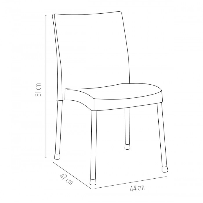 Scaun gradina/terasa orange RAKI ACOC, 44x47xh81cm, picioare aluminiu si sezut polipropilena