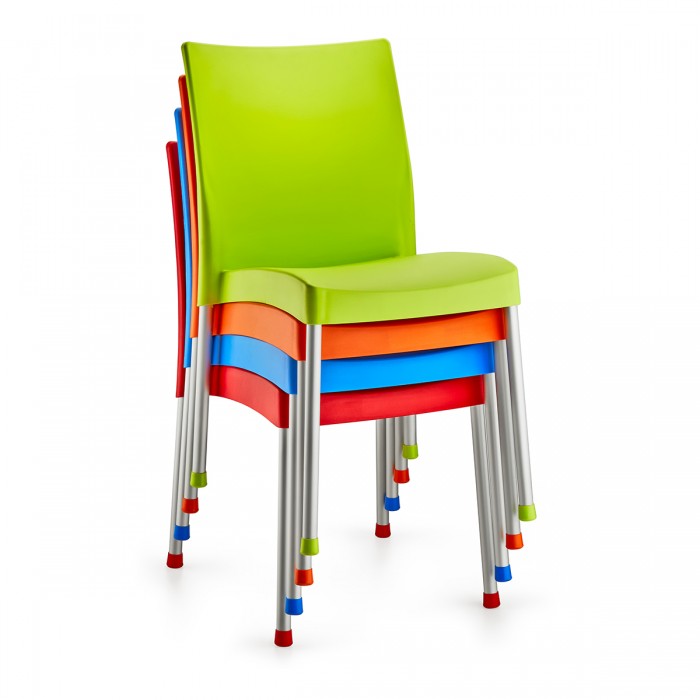 Scaun gradina/terasa orange RAKI ACOC, 44x47xh81cm, picioare aluminiu si sezut polipropilena