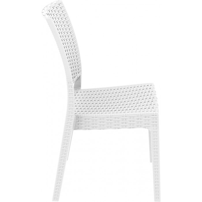 Scaun SIESTA FLORIDA, 45x52xh87cm, plastic cu fibra de sticla, aspect ratan, alb