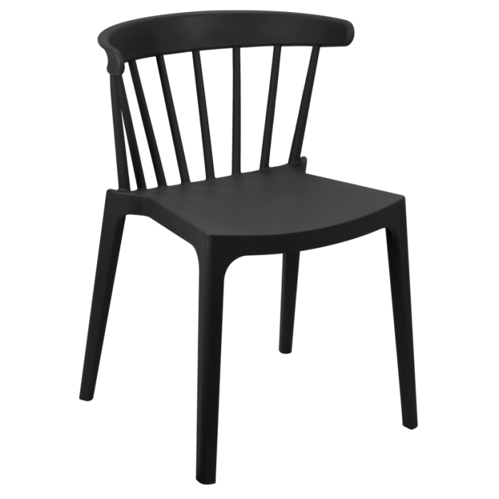 Scaun terasa, bucatarie negru RAKI ASPEN, polipropilena, 53x53xh75cm