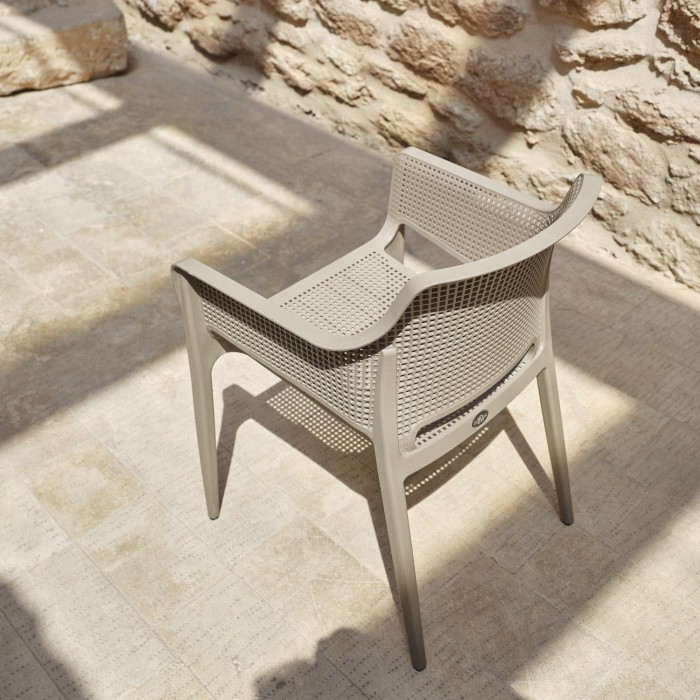 Scaun terasa/restaurant RAKI Bloom Cappuccino, 60x54xh80cm, polipropilena