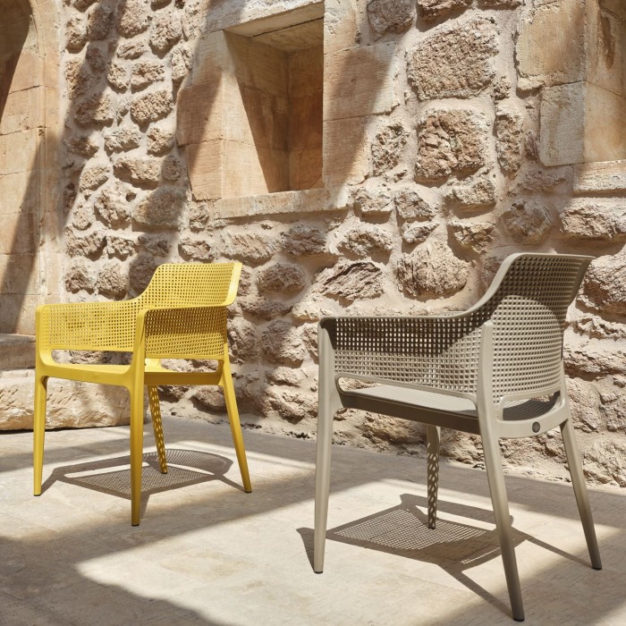Scaun terasa/restaurant RAKI Bloom Cappuccino, 60x54xh80cm, polipropilena