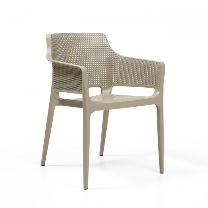 Scaun terasa/restaurant RAKI Bloom Cappuccino, 60x54xh80cm, polipropilena