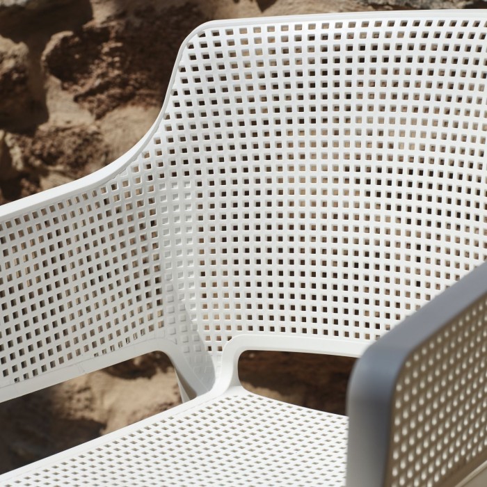 Scaun terasa/restaurant RAKI Bloom White, 60x54xh80cm, polipropilena