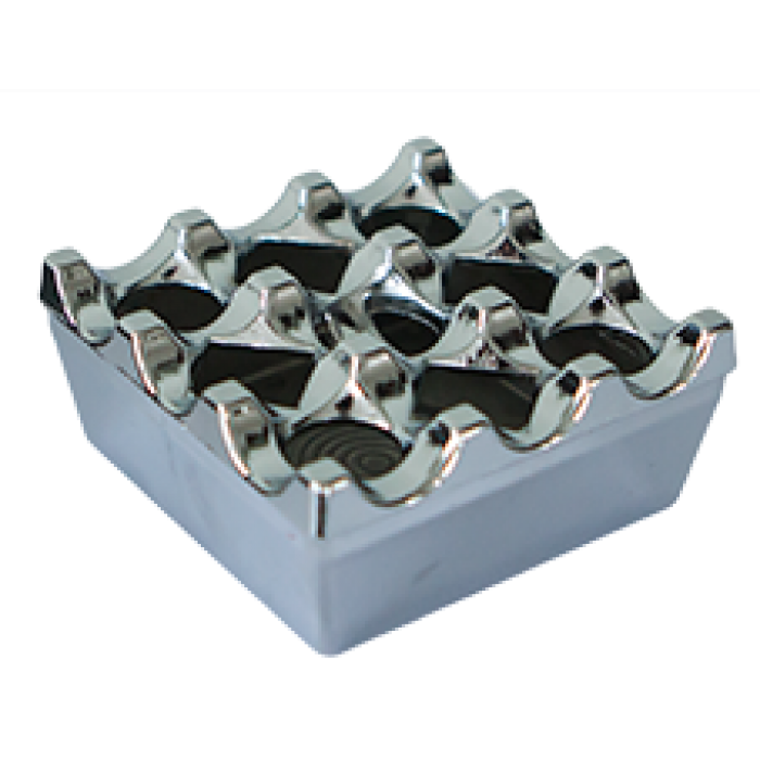 Scrumiera antivant metalica patrata RAKI, 8x8xh4cm, finisaj crom