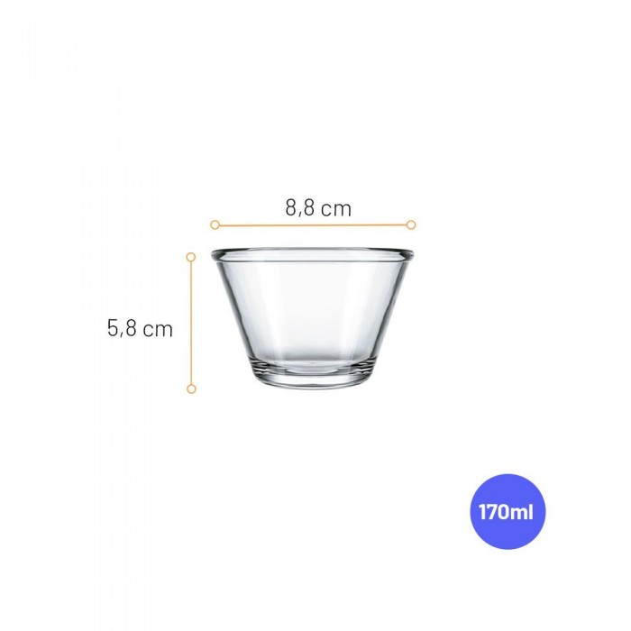 Set 12 boluri sticla NADIR POLI, 170ml, D8,8xh5,8cm