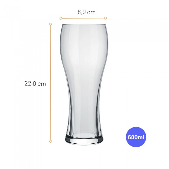 Set 12 pahare bere NADIR JOINVILLE, 680ml, D8,9xh22cm, sticla