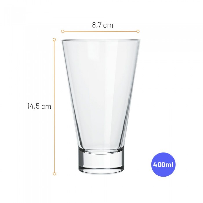 Set 12 pahare long drink NADIR ILHABELA, 420ml, D8,7xh14,5cm, sticla