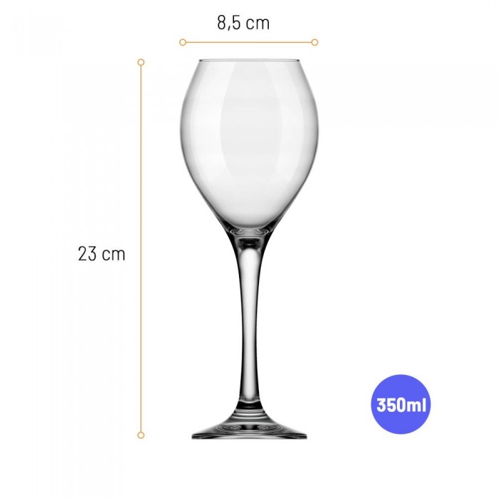Set 12 pahare vin alb NADIR PRESTIGE, 350ml, D8,5xh23cm, sticla