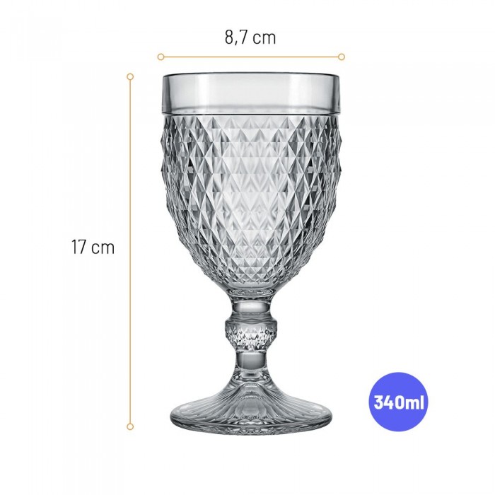 Set 12 pahare vin/desert/bauturi calde NADIR MARINE, 340ml, D8,7xh17cm, sticla