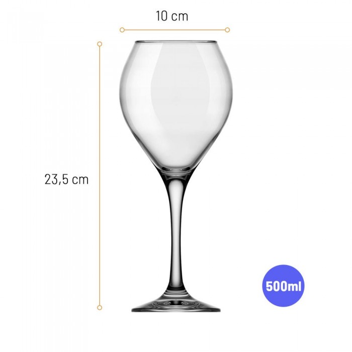 Set 12 pahare vin rosu NADIR PRESTIGE, 500ml, D10xh23,5cm, sticla