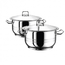 Set 2 oale inox cu capace HASCEVHER GASTRO, 3l si 6l, inductie, fund triplu stratificat