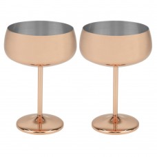 Set 2 pahare cocktail din inox CULINARO Cooper, 450ml, 10xh16,5cm, Rose Gold