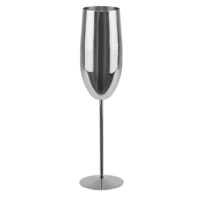 Set 2 pahare sampanie din inox CULINARO Silver, 300ml, D6xh25cm, argintii