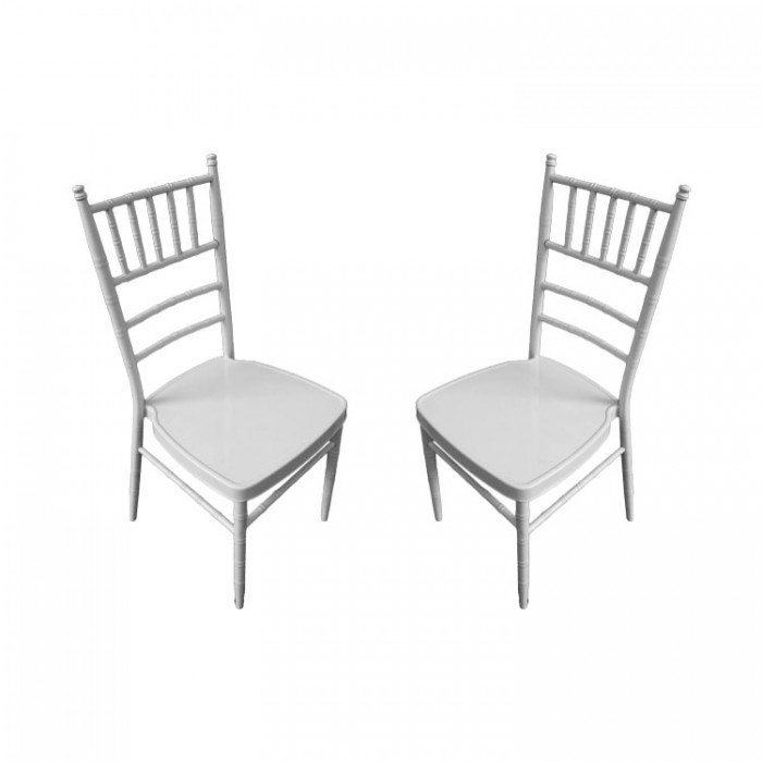 Set 2 scaune metalice albe RAKI pentru evenimente/catering, 39x41xh92cm