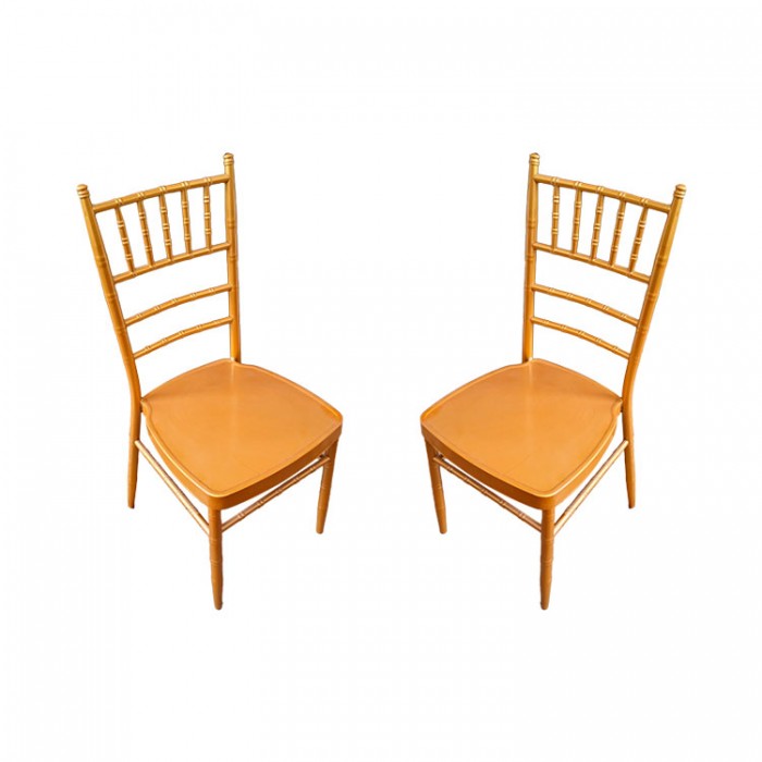 Set 2 scaune metalice aurii RAKI GOLD pentru evenimente/catering, 39x41xh92cm