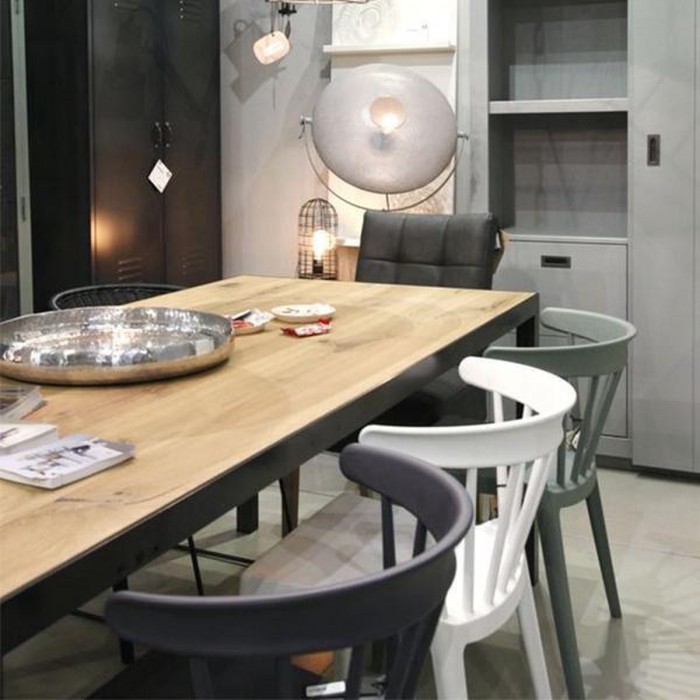 Set 2 scaune terasa/bucatarie gri RAKI ASPEN, 53x53xh75cm, polipropilena