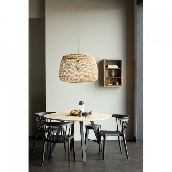 Set 2 scaune terasa/bucatarie negre RAKI ASPEN, 53x53xh75cm, polipropilena