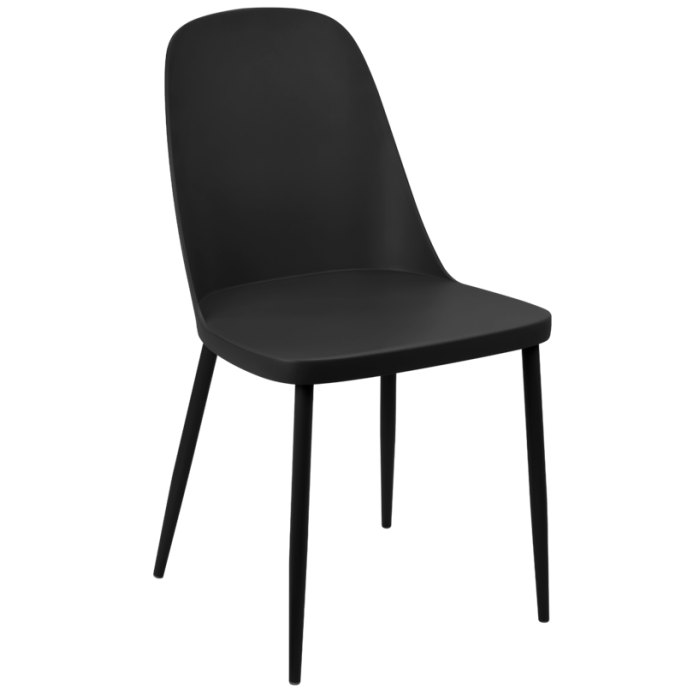 Set 2 scaune terasa/bucatarie negre RAKI ORLANDO, 54x46xh80cm, polipropilena, structura metalica