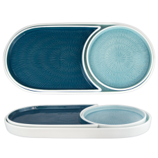 Set 3 farfurii din portelan HELLA BLUE